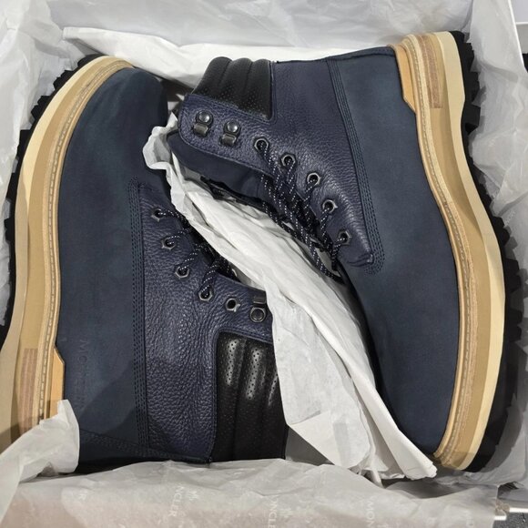 $875- Moncler Peka Men's Navy Padded Collar Round Toe Lace Up Hiking Boots-44/11 - Picture 8 of 11